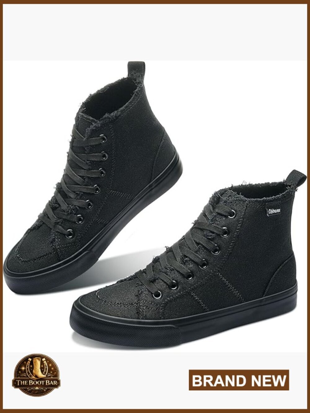 High Top Canvas Sneakers Mid Calf Lace Up Fashion Sneakers Casual